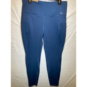 Eddie Bauer Women's Comfort Stretch Trail Legging Tight with Pockets, Blue Large